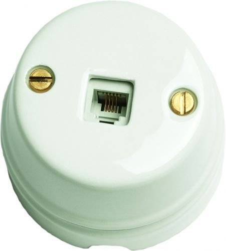 Elite - presa telefonica in porcellana plug 6/4