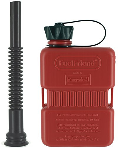 FuelFriend®-PLUS 1,0 Liter - Klein-Benzinkanister Mini-Reservekanister + Flexibles Auslaufrohr