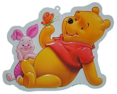 alles-meine.de GmbH XL - 3-D Winnie The Pooh Wand Bild Schmetterling Bär Teddy Tigger Ferkel Esel