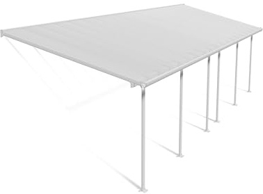 Canopia by Palram Terrassenüberdachung Alu Feria 3X9.71 Polycarbonat Hohlkammerplatten Pergola 971 x 300 cm Weiss zur Überdachung ihrer Terrasse