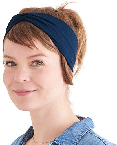 CHARM Herren Japanisch Bandana Stirnband - Damen Headband Haar Band Sport Navy