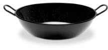 VAELLO - Plat à Paella Haut en Métal Émaillé - Plat de Cuisson Résistant, Accessoire Cuisine Extérieure Facile à Nettoyer - Poêle à Paella à 2 Poignées, Ø 40 cm