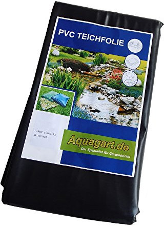 Hochwertige PVC Teichfolie 0,5mm Stärke 4m x 2m I Fisch und Pflanzenfreundlich, UV- und witterungsbeständig I Schwimmteich Folie Gartenteich schwarz I Aquagart Garten- und Teichzubehör