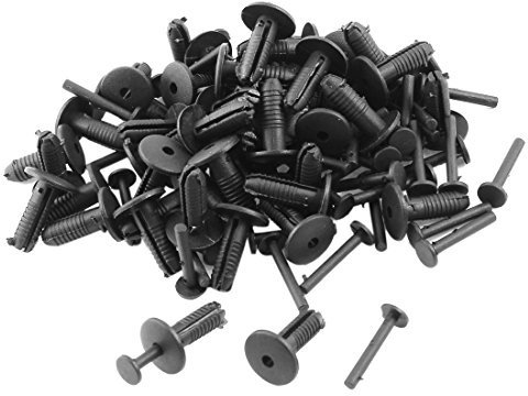 sourcing map Push-In Befestigungsclips Schwarz 50 Stück 6 Mm Loch | Material: Kunststoff, Farbe: Schwarz, Loch 6 mm, Für Bus, Zug, Flugzeug, LKW, Für Seitenschweller & Verkleidungen