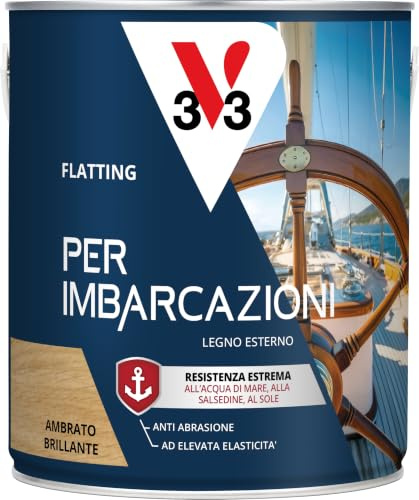 Flatting V33: Barniz con disolvente, para embarcaciones, alta resistencia a la abrasión, al agua de mar, al sol y a la salinidad; en envase de 2500 ml