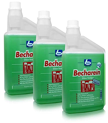 3x Dr. Becher Becharein Gläser Reiniger Dosierkammerflasche 1 Liter