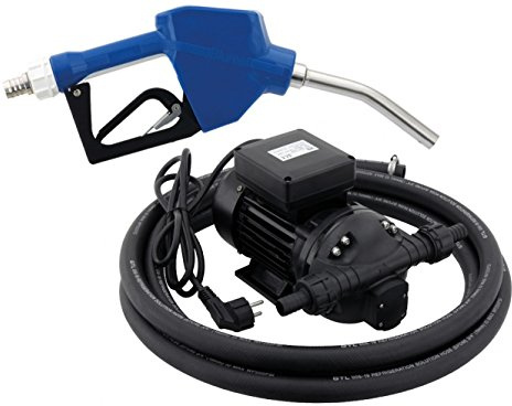 BLUREA Pumpe für AdBlue® 230V mit automatischer Zapfpistole & 4 Meter EPDM Schlauch, bis 34 Liter/min, 370W Leistung, Geräusche-Schutzklasse IP55, auch für Wasser, Scheibenwischwasser