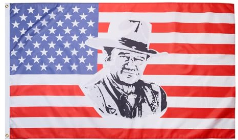 AZ FLAG Flagge USA mit John Wayne 150x90 cm Polyester 100D 2 Ösen | Für innen und außen Vereinigten Staaten von Amerika dekorative Flagge doppelte Nähte und verstärkte Kanten mit Metallösen