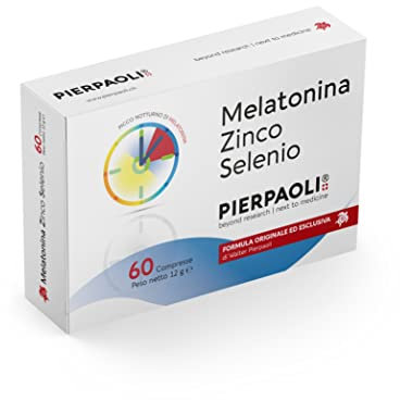PIERPAOLI - Melatonina Zinco Selenio: Integratore Alimentare che Contribuisce a Migliorare la Funzione del Sonno e a Supportare il Sistema Immunitario, 1 Confezione da 60 Compresse da 1 mg