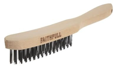 Faithfull Brosse métallique pour barbecue avec manche en bois