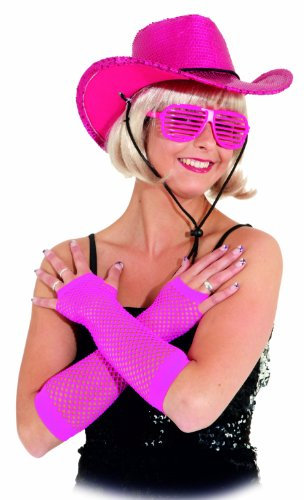 Netzhandschuhe fingerlos halblang pink