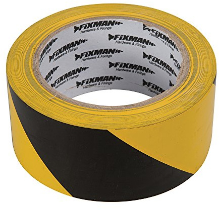 FIXMAN 190195 avstängningsband 50 mm x 33 m, svart-gul