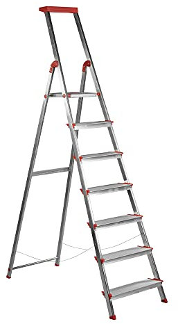 Escalera Aluminio Rolser BRICO 220 7 Peldaños Anchos. Certificada según Norma Europea EN-131 para Uso doméstico y Profesional.