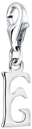 Nenalina Buchstabe E Karabiner Charm Anhänger Bettelarmband 925 Silber | Damen-Charm-Anhänger für alle gängigen Charmträger Charm-Club Clasp-Charms 925er Sterling-Silber