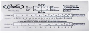 règle à calcul CO2 pression/temp/CO2-%