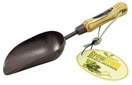 Spear & Jackson Elements Flachschaufel, Schwarz, Kohlenstoffstahl, Eschenholz, 9 cm x 33 cm x 5 cm, Gewinner 2020