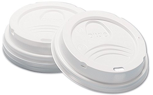 Dixie Dome Hot Drink Lids, 8oz Cups, White, 100/Sleeve, 10 Sleeves/Carton