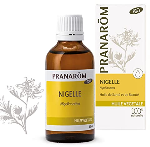 Pranarôm Huile Végétale de Nigelle Bio Anti-Vieillissement Première pression à froid des graines de Cumin noir 50 ml