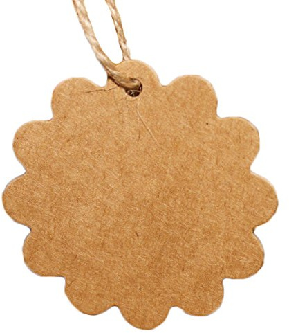Miya® 100tlg. (6cm) hochwertige blumenförmige Papieranhänger Blumen Preisetiketten Geschenk Anhänger Etiketten Anhängeretiketten mit Schnüre Labels Schilder Papieretiketten Karte Blatt Gepäckanhänger Hochzeit Party Etikett DIY Deko