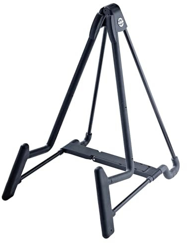 K&M 17581 E-Gitarrenständer Heli 2 Schwarz aus Stahl - 18,5 bis 23 cm Breite - Ständer für elektrische Gitarren