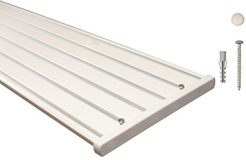 iso-design Gardinenschienen 6 läufig aus Aluminium in weiß - vorgebohrt, 120 cm