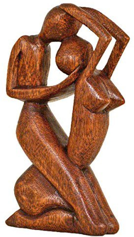 Simandra Holz Figur Skulptur Abstrakt Holzfigur Statue Afrika Asia Handarbeit Deko Leidenschaft Größe 10 cm
