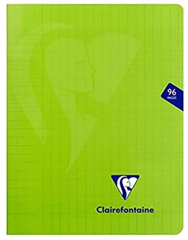 Clairefontaine 353741C - Schulheft / Heft Mimesys, 17x22 cm, 48 Blatt 90g, französische Lineatur, Einband aus PP, geheftet, Grün, 1 Stück