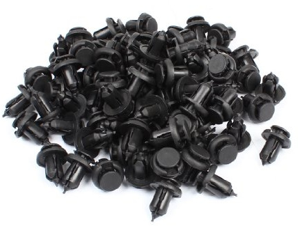 sourcing map 100 Stück Plastik Spreiznieten Für Auto Stoßstange 10mm | Lochdurchmesser 10mm, Max. Durchmesser 19mm, Länge 25mm, Gewicht 175g, Für Busse, Bahnen, Flugzeuge, LKW