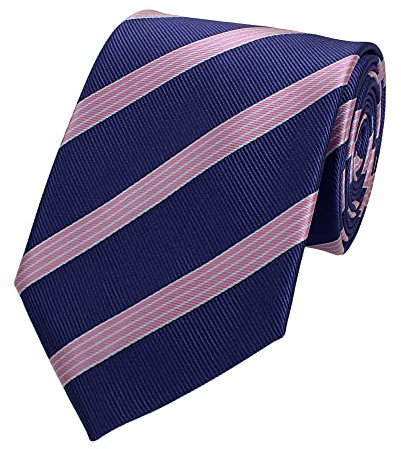 Fabio Farini - Modern gestreifte Herren Krawatte in 8cm Breite - Schlipse Passend fürs Büro zum Anzug durch Robuste Pflegeleichte Mikrofaser Violett Rosa Weiß