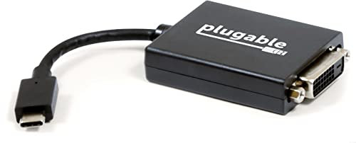 Plugable USB C to DVI Adapter - Connect Your USB-C Laptop to a DVI Display up to 1920x1200 - Compatible with 2017 and later Mac and Windows PCs - Driverless