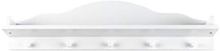 Puckdaddy® Wandregal Frederik, Weiß, Wolken-Design, Kinderzimmer | MDF, Weiß, Wolken-Design, Wandregal 80×20×14 cm, Belastbarkeit bis 2 kg