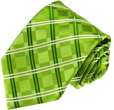 Lorenzo Cana - Luxus Karo Krawatte aus 100% Seide, grün apfelgrün Quadrate - 84490