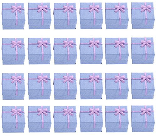 24pcs VORCOOL 4 * 4 * 3 cm Bowknot stile orecchini bracciale collana gioielli archiviazione scatole regalo scatole casi organizzatori