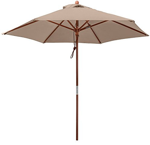 anndora® Sonnenschirm Balkonschirm ø 2,5 m rund wasserabweisend - mit Winddach Dark Natural