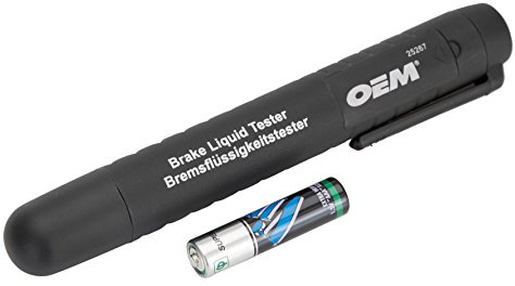 OEMTOOLS 25267 Brake Fluid Tester, For Measuring Moisture in DOT 4 Brake Fluid, Multi-Colored LED Display, Electronic Brake System Diagnostic Tool, Battery Included