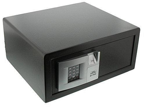 BURG-WÄCHTER Laptoptresor mit elektronischem Zahlenschloss und Fingerabdruck, 27,9 l, 16,7 kg, Point-Safe P 3 E FS LAP, Schwarz