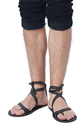 California Costumes Römische-Sandalen für Herren Kostüm-Accessoire für Fasching schwarz - Schwarz
