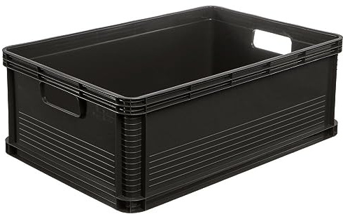 keeeper Robusta Caja de Transporte, Resistente a ácidos y apto para alimentos, 60 x 40 x 22 cm, 45 l, Robert, Gris Grafito