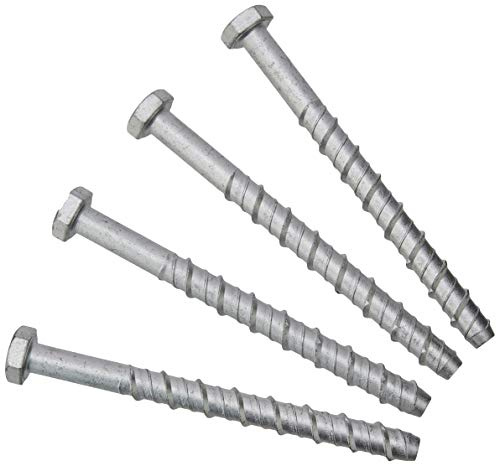 Bulk Hardware M10 x 130 Self Tapping Concrete Bolt - 4 Pcs, Silver