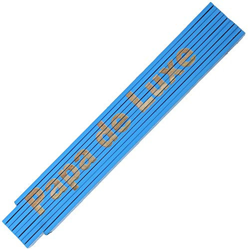 TE-Trend Zollstock mit Gravur personalisierter Meterstab 2m Gliedermaßstab Meter Metermaß Papa de Luxe Blau