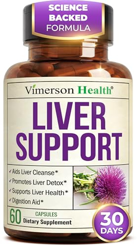 Vimerson Health Liver Cleanse Detox & Repair - Milk Thistle Supplement with Dandelion Root, Artichoke & Zinc for Liver Support, Healthy Digestion, Energy with Milk Thistle Extract, 60 Capsules