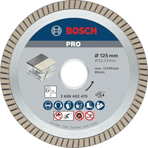 Bosch Professional Diamanttrennscheibe Best for Ceramic Extra-Clean Turbo (Keramik, 125 x 22,23 mm, Zubehör Winkelschleifer)