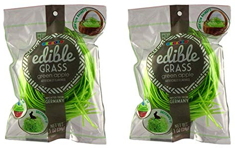 Edible Easter Basket Candy Grass Green Apple, Pack of 2