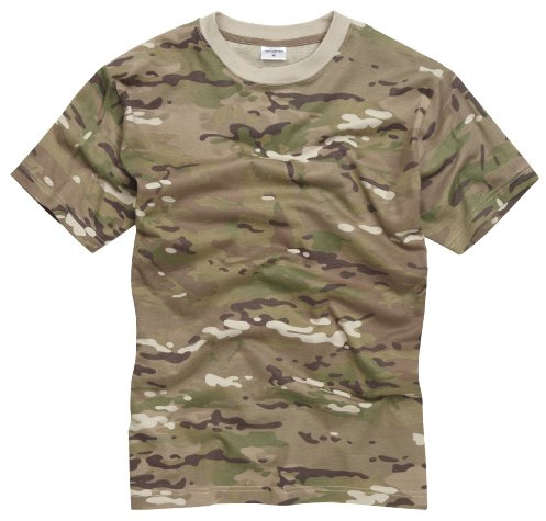 100% Cotton Military Style T-Shirt - Multi Camouflage (L)