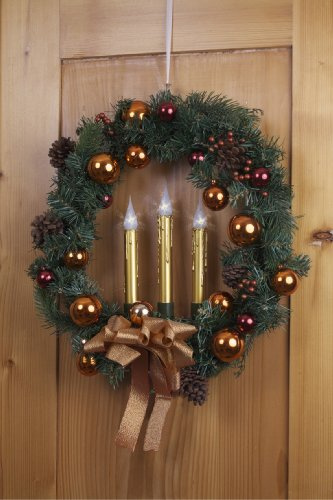 My Home Weihnachtskranz mit LED-Beleuchtung, rot