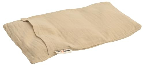 Petite bouillotte sèche en graines de lin bio - 30x18cm + housse en gaz de coton bio coloris Avoine