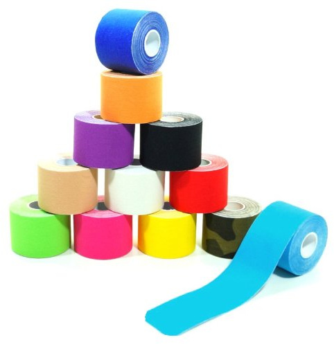 wawaki 6 Rollen Kinesiologie-Tape 5 m x 5,0 cm 12 Farben, Farbe:rot