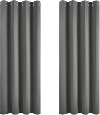 Deconovo Thermal Insulated Lounge Curtains 66 x 90 Drop Inch Energy Saving Blackout Curtains for Livingroom Light Grey 2 Panels