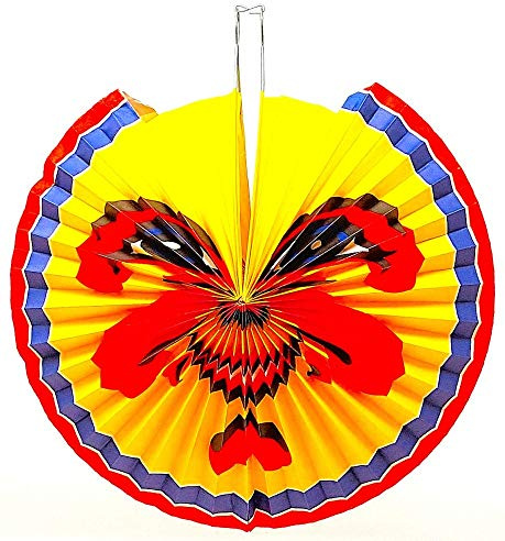 TrendDeco Lampion,Papierlampion 42822 Mond, Kokarde, schwer entflammbar, D 33 cm,1 Stück