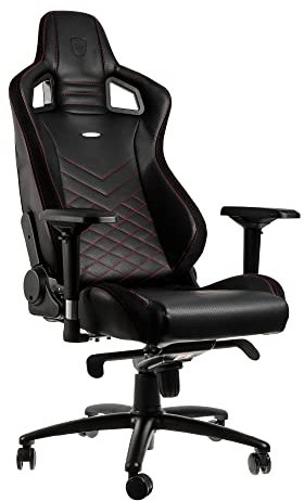 noblechairs Epic Gaming Stuhl - Bürostuhl - Schreibtischstuhl - PU-Kunstleder - Inklusive Kissen - Schwarz/Rot